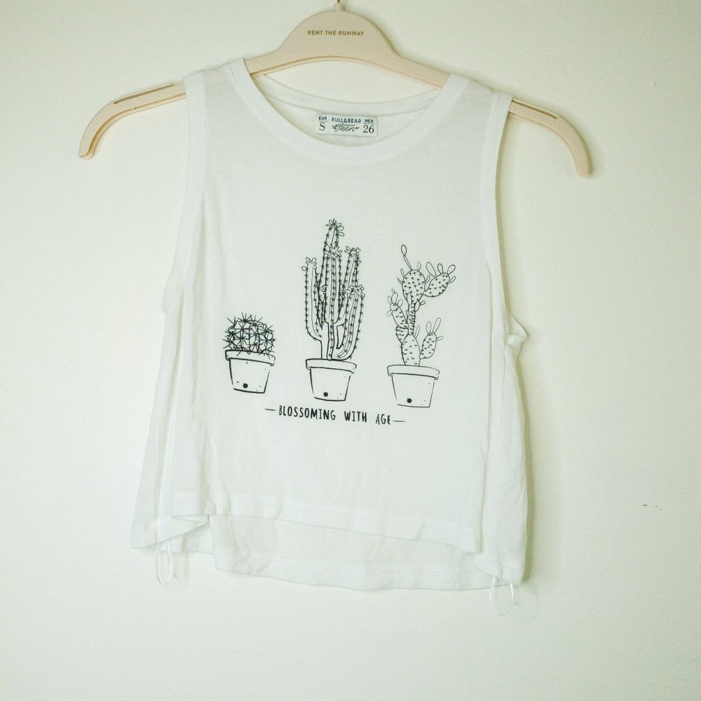 Cactus crop top Blossoming with age